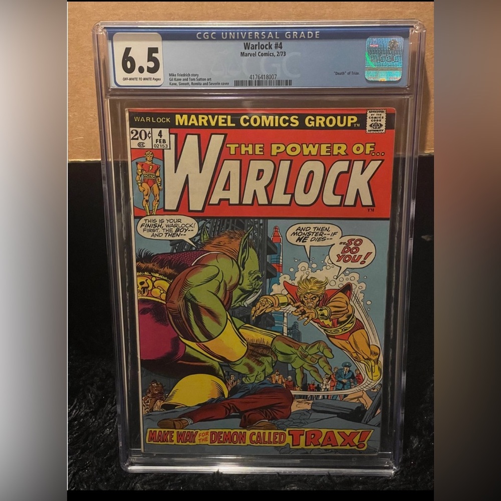 The Power of Warlock 4 CGC 6.5 White Pages 1973 Marvel Comics